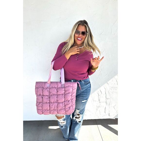 BLAKELEY FALL BROOKLYN SNAP HENLEY TOP Plum - Picture 1 of 1
